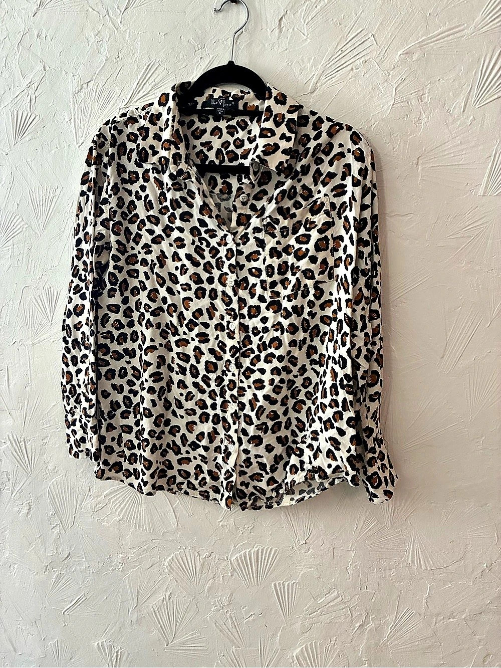 Velvet Hearts Leopard Print Button Down Shirt